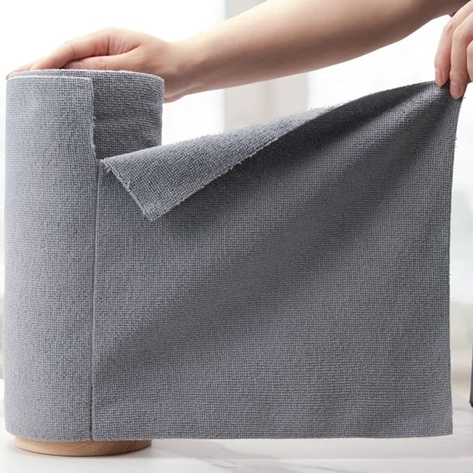 Microfiber Kitchen Towel Roll (25x25 cm) - Reusable Cleaning Cloths