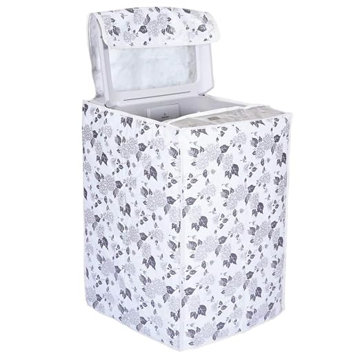 Top Load Washing Machine Cover Suitable for LG 6 kg | 6.2 Kg | 6.5 Kg | 7 Kg Washing Machine (Half White & Grey)