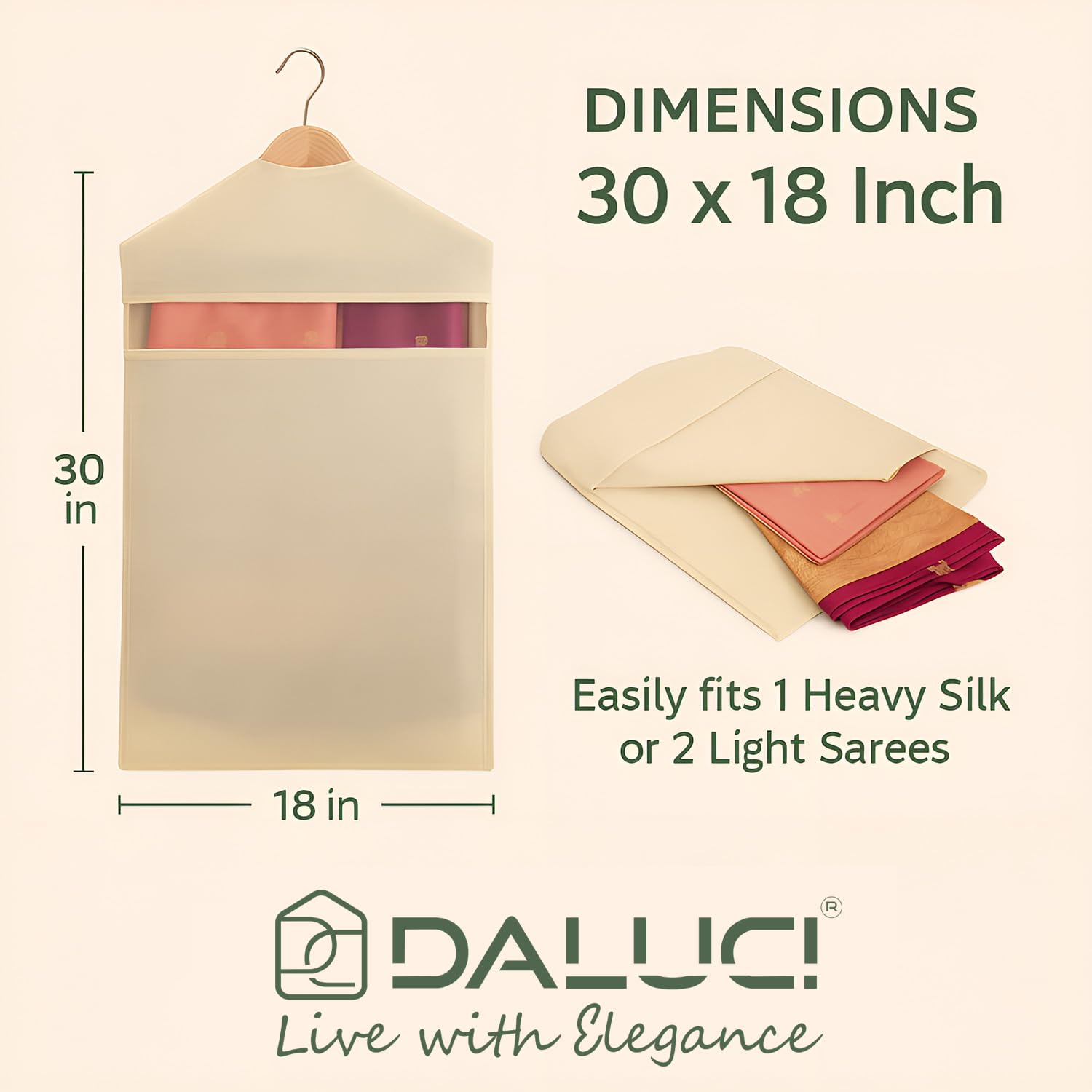 Hanging Cotton Saree Covers without Pocket