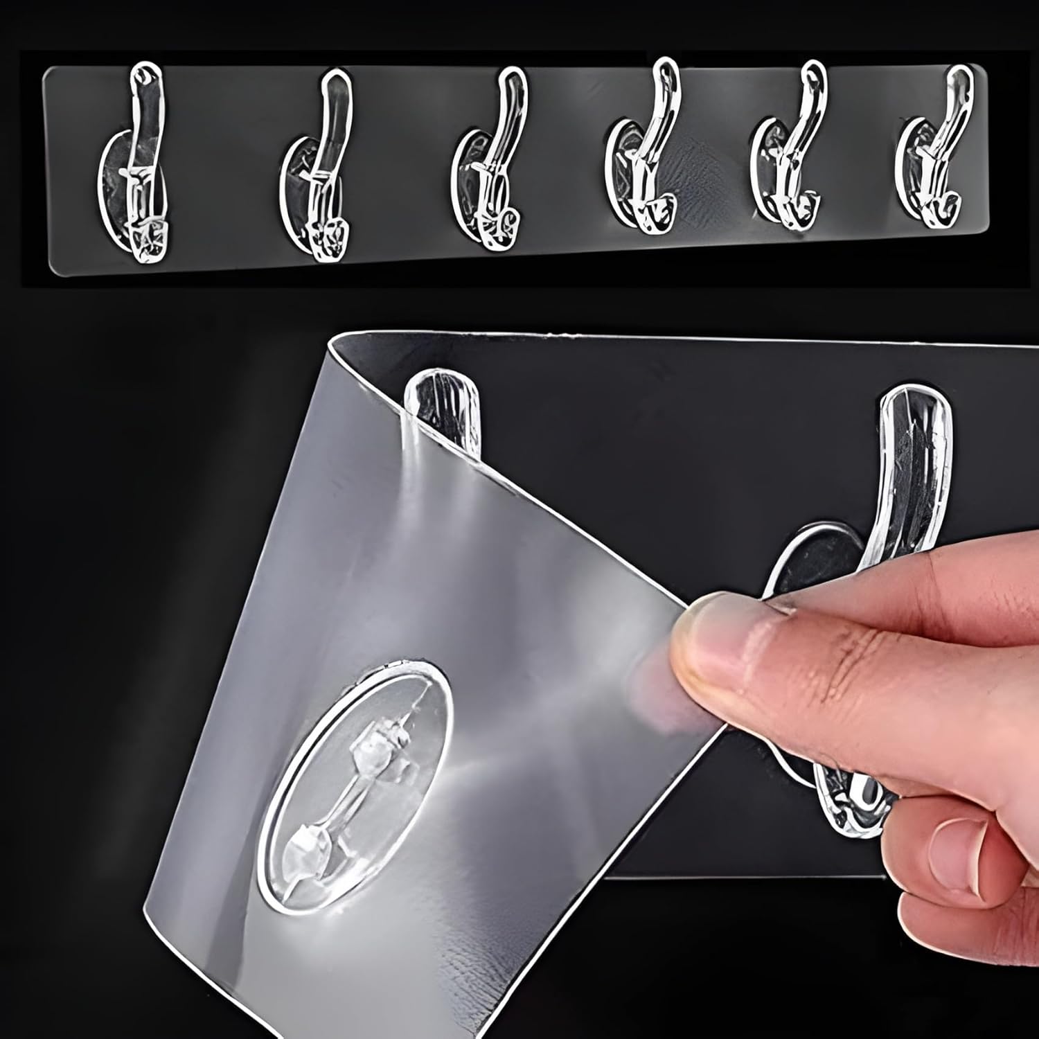 6-in-1 Adhesive Sticky Wall Hooks,Heavy Duty & Premium Quality
