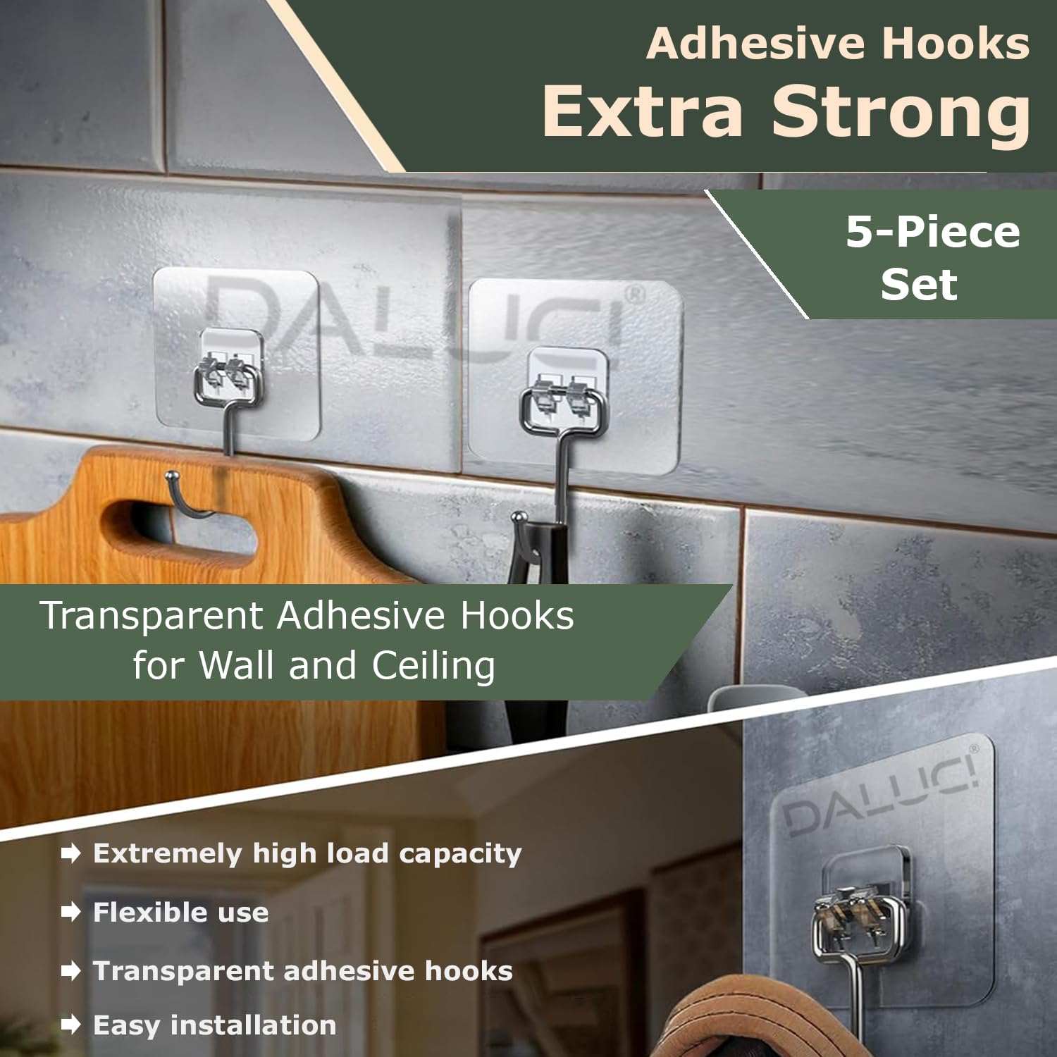 Long Hook / Big Hook- Transparent,Heavy Duty & Premium Quality.