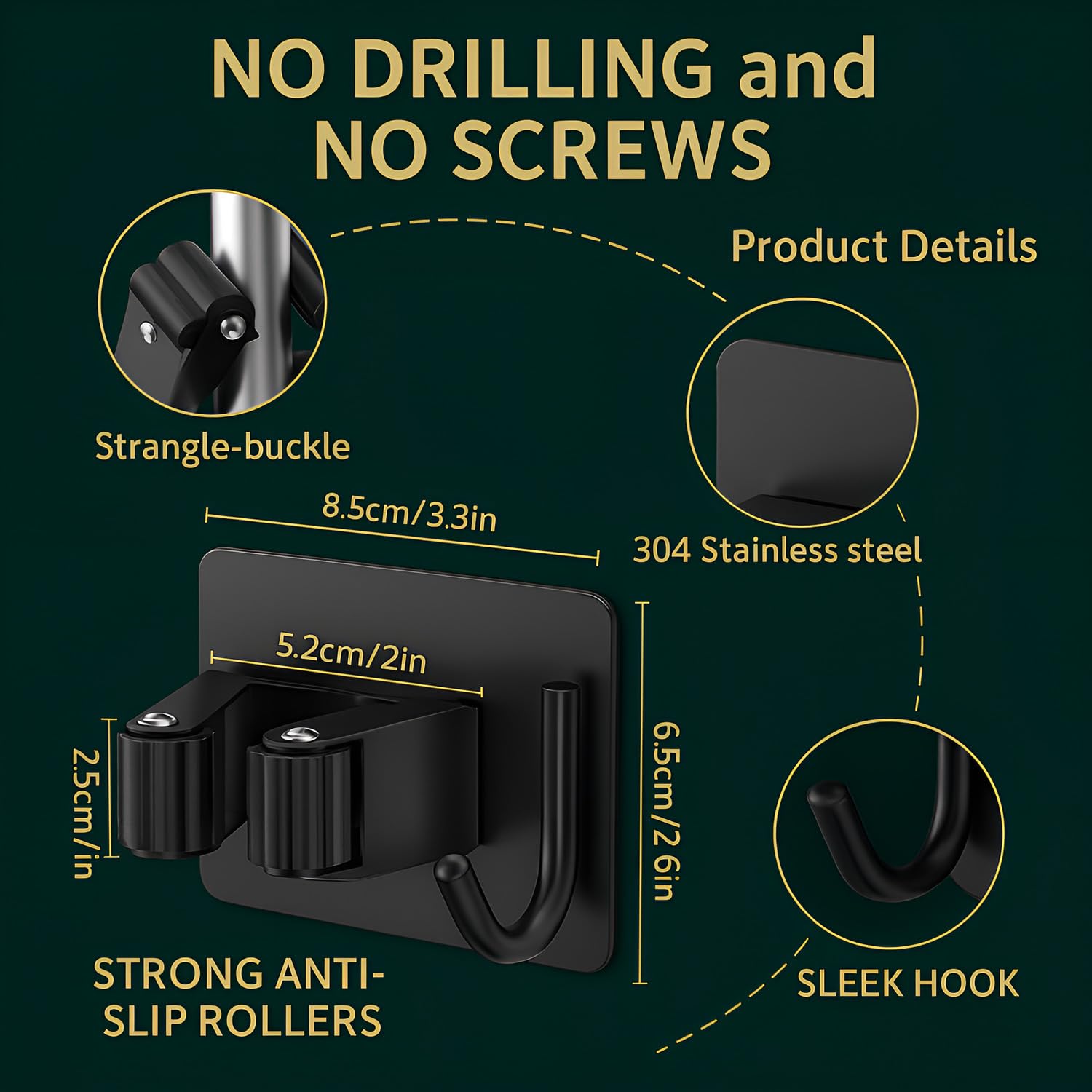 Broom Holder with Hook