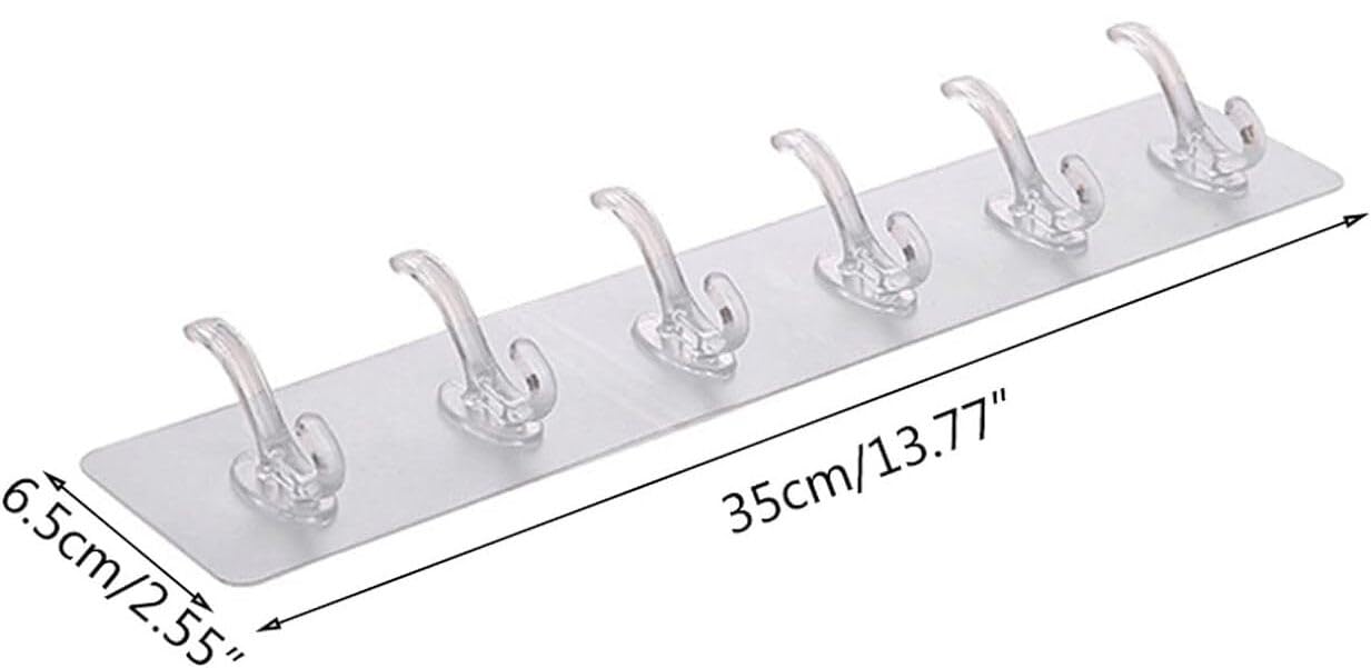 6-in-1 Adhesive Sticky Wall Hooks,Heavy Duty & Premium Quality