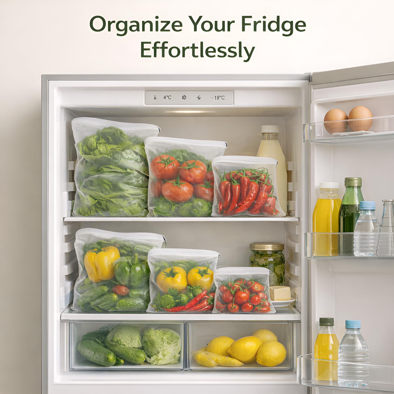Reusable Fridge Storage Bags