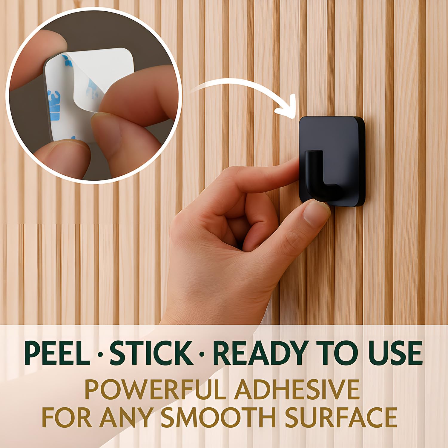 Metal Square J Hook– Black