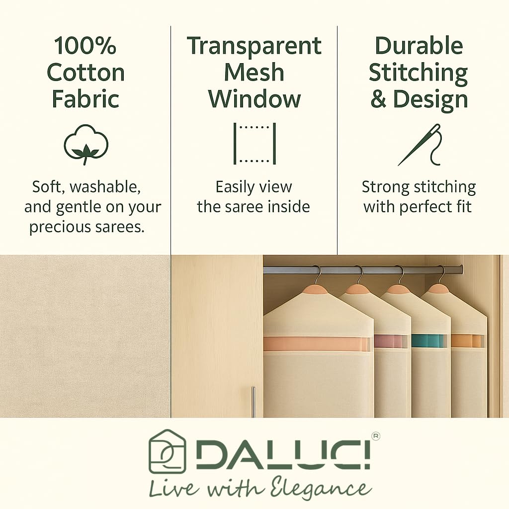 Hanging Cotton Saree Covers without Pocket