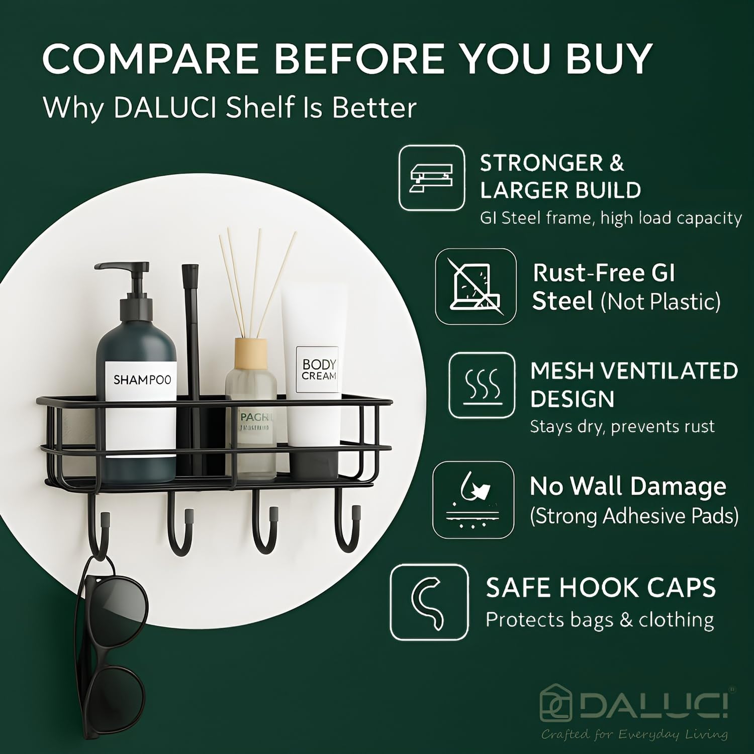 Self Adhesive Bathroom Shelf