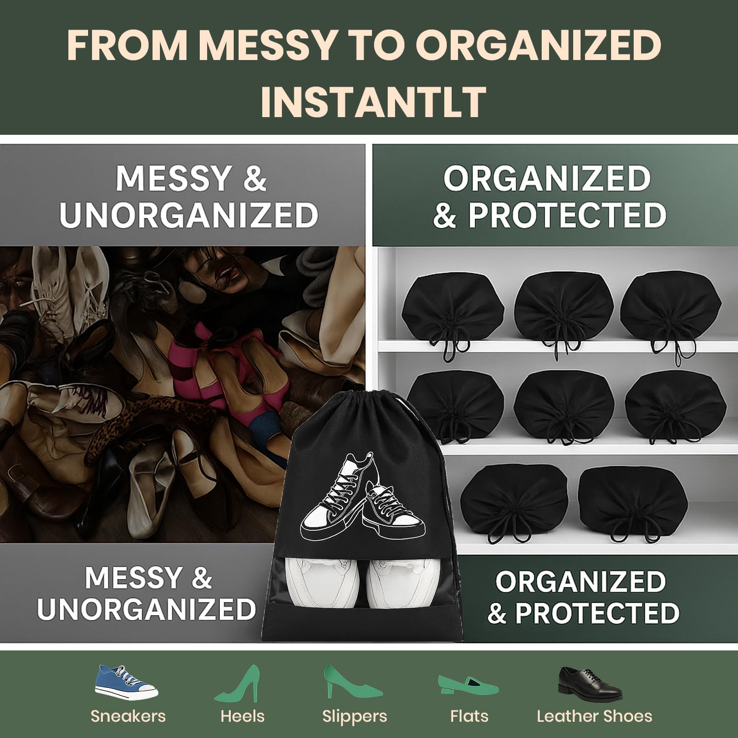 Shoe Bags for Travel & Storage