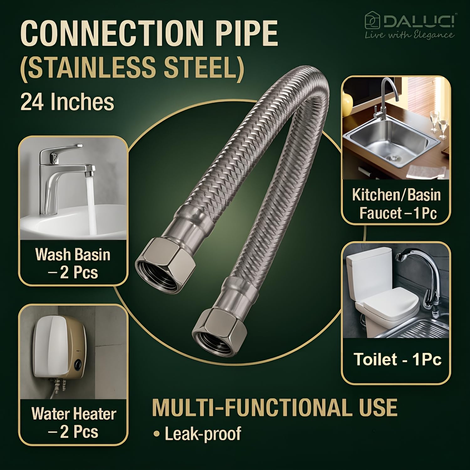 Geyser Connection Pipe 24 Inch – Heavy Duty