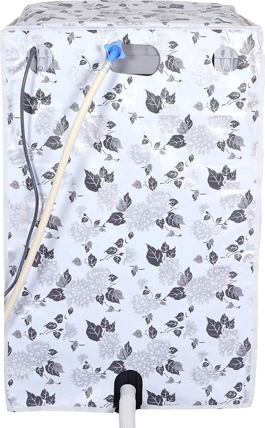 Top Load Washing Machine Cover Suitable for LG 6 kg | 6.2 Kg | 6.5 Kg | 7 Kg Washing Machine (Half White & Grey)