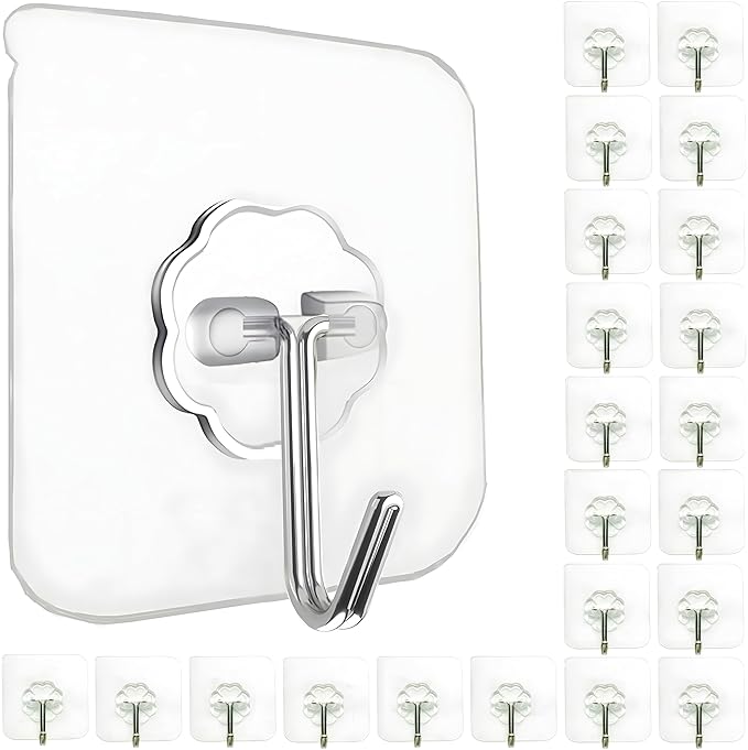 Adhesive Hooks for Hanging, Heavy Duty Wall Door Hooks.