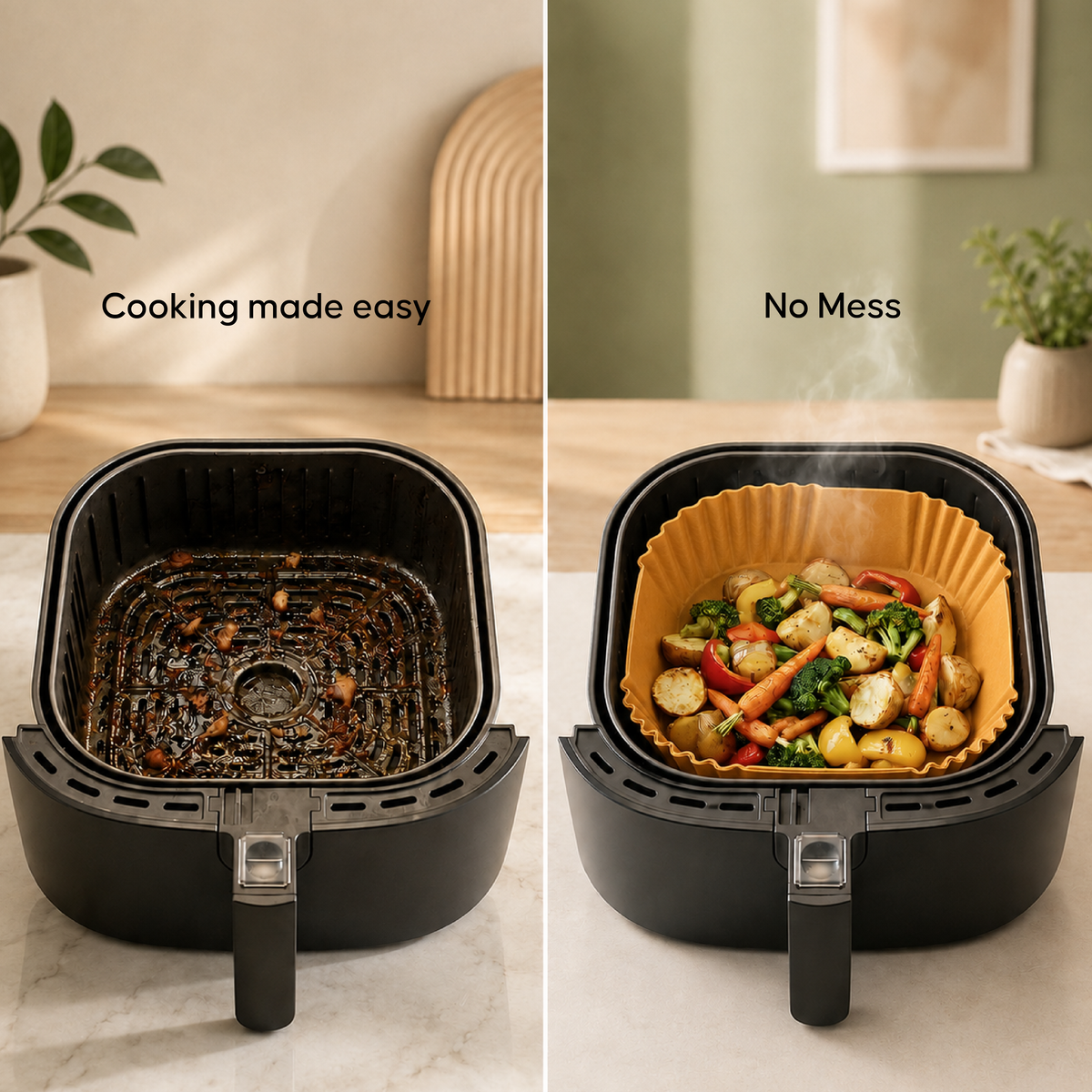 Air Fryer Paper Sheets (8 Inch) - Disposable Non-Stick Parchment Liners