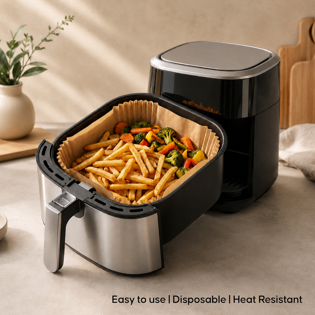 Air Fryer Paper Sheets (8 Inch) - Disposable Non-Stick Parchment Liners
