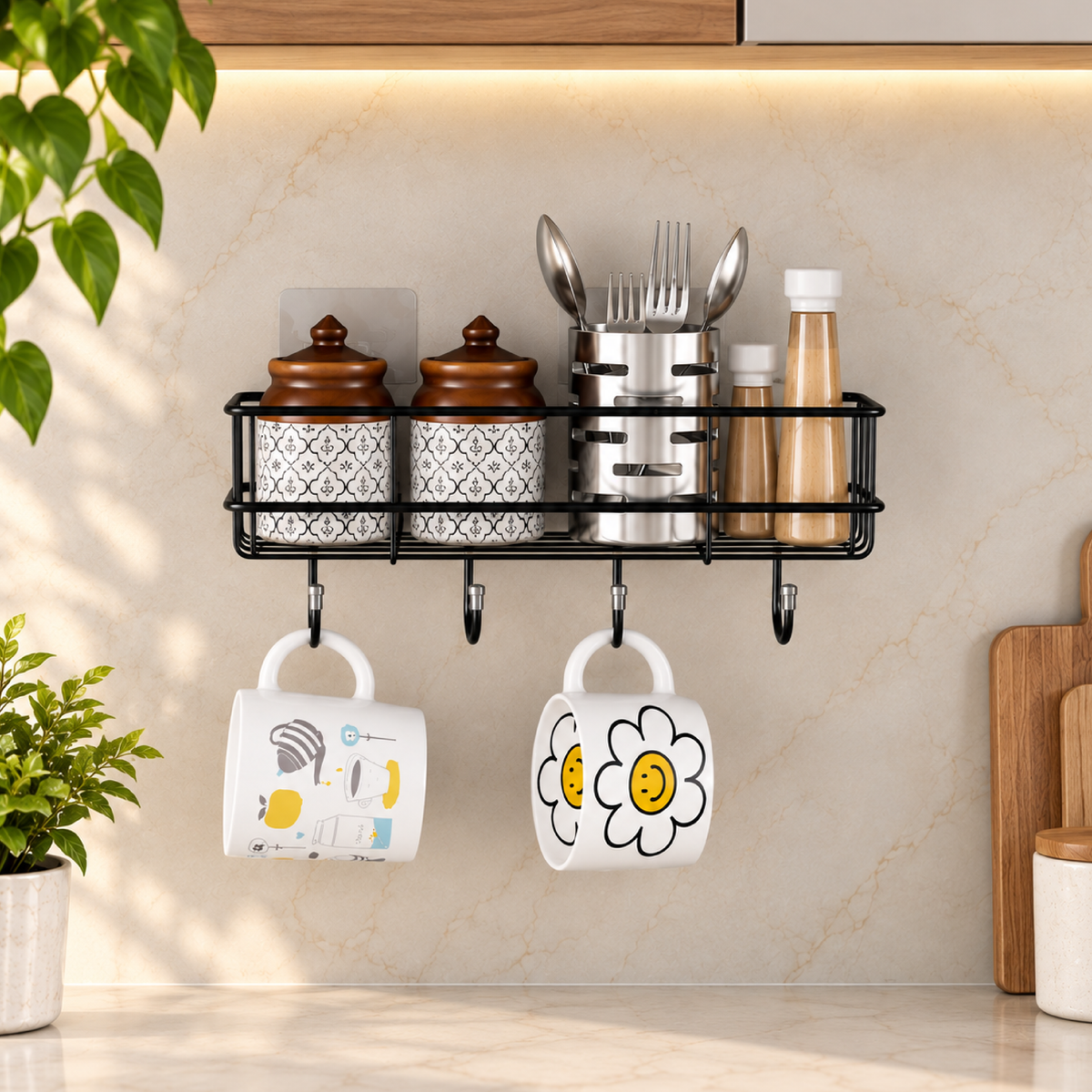 Self-Adhesive Bathroom Shelf - No Drill Wall Mount Storage Rack