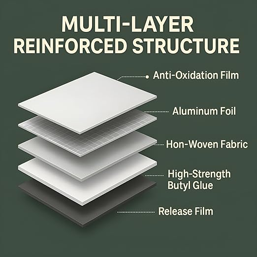 Super Strong Waterproof Butyl Tape for Leakage Repair – Self Adhesive Heavy Duty Aluminum Foil Tape for Roof Waterproofing