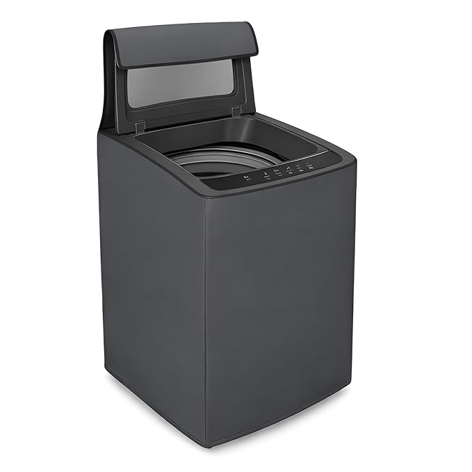 Top Load Fully Automatic Washing Machine Cover for 6 kg, 6.5 kg, 7kg & 7.5 kg | Waterproof & Dustproof Polyester Fabric with Zipper | Protective Cover for Washing Machine (Grey, 59X59X86 CM)