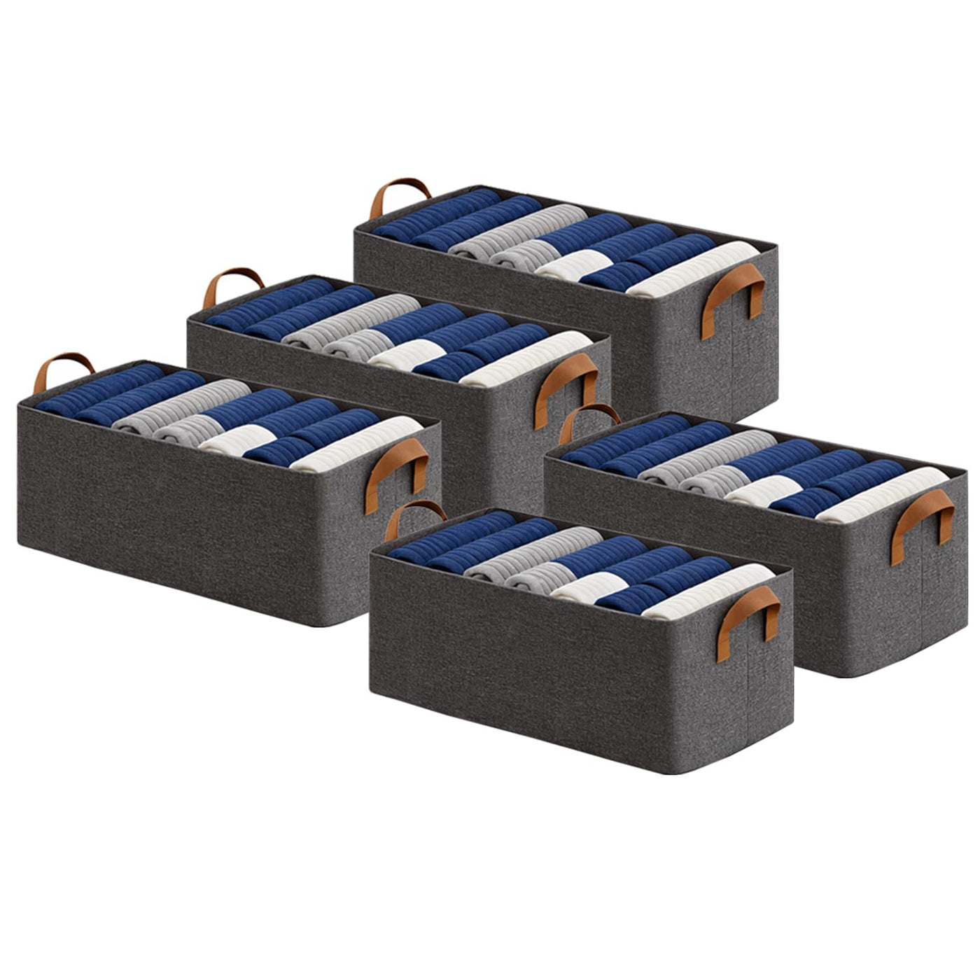 Rectangle Storage Baskets [Grey], Heavy Duty & Premium Quality