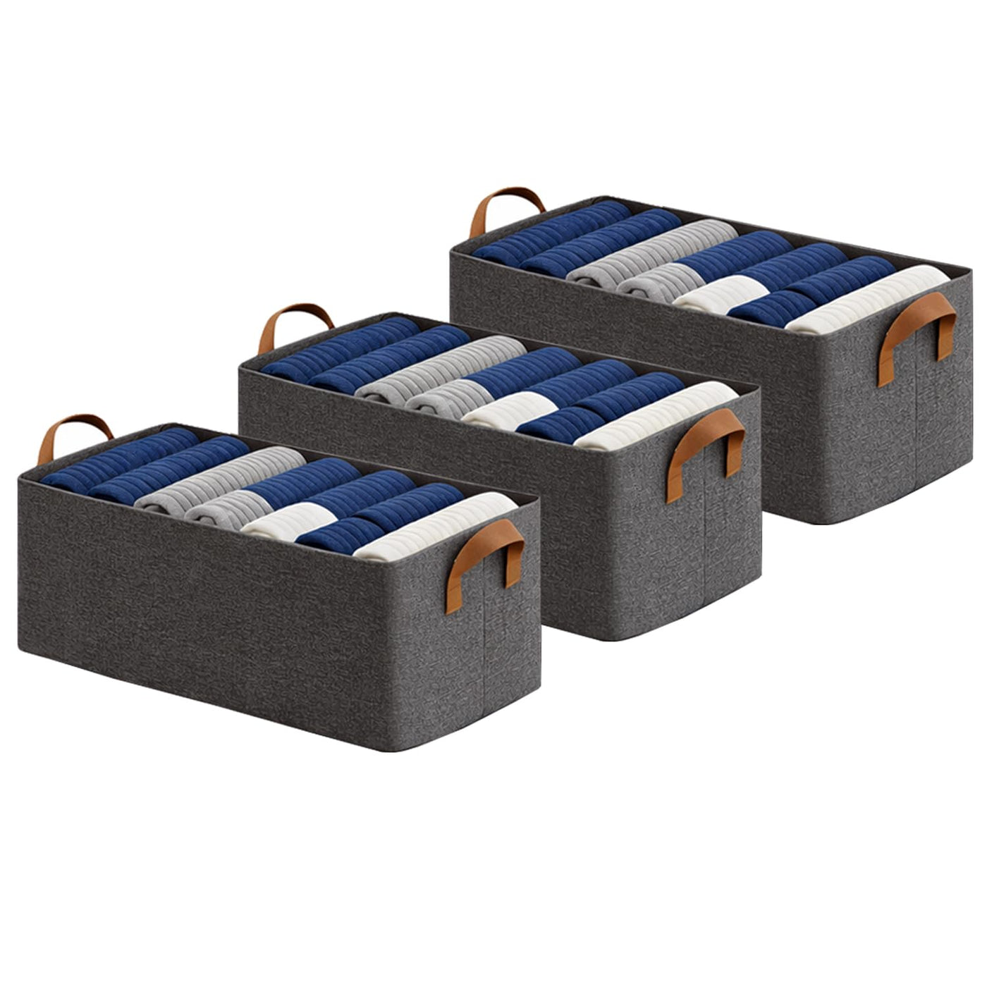 Rectangle Storage Baskets [Grey], Heavy Duty & Premium Quality