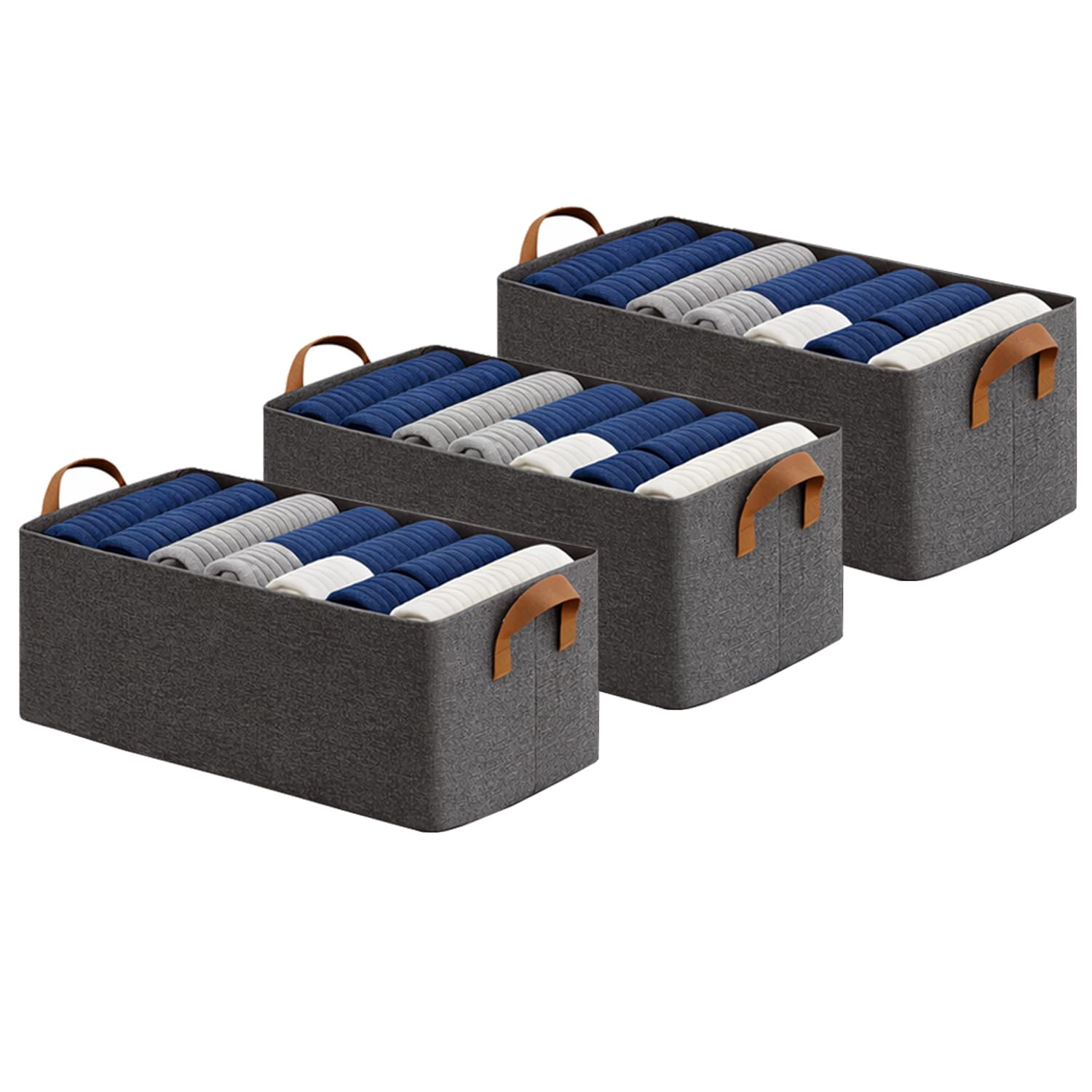 Rectangle Storage Baskets [Grey], Heavy Duty & Premium Quality