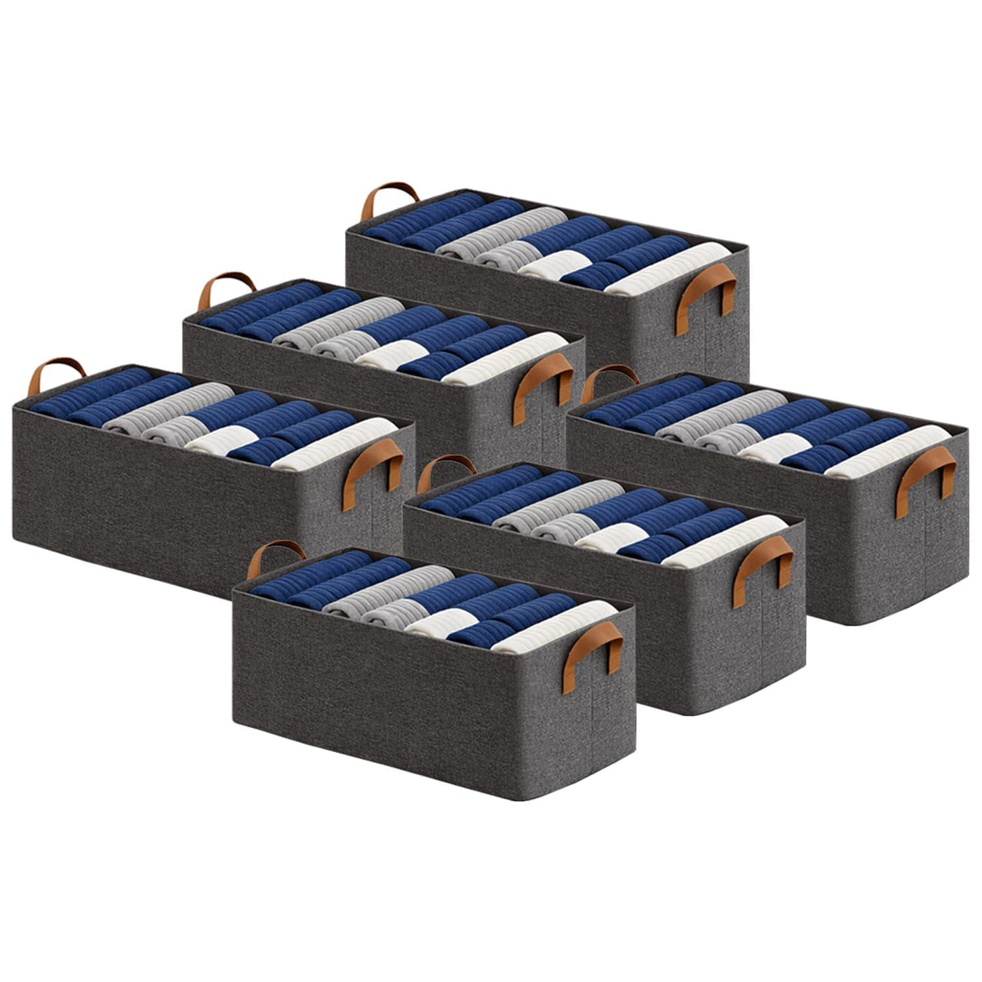 Rectangle Storage Baskets [Grey], Heavy Duty & Premium Quality