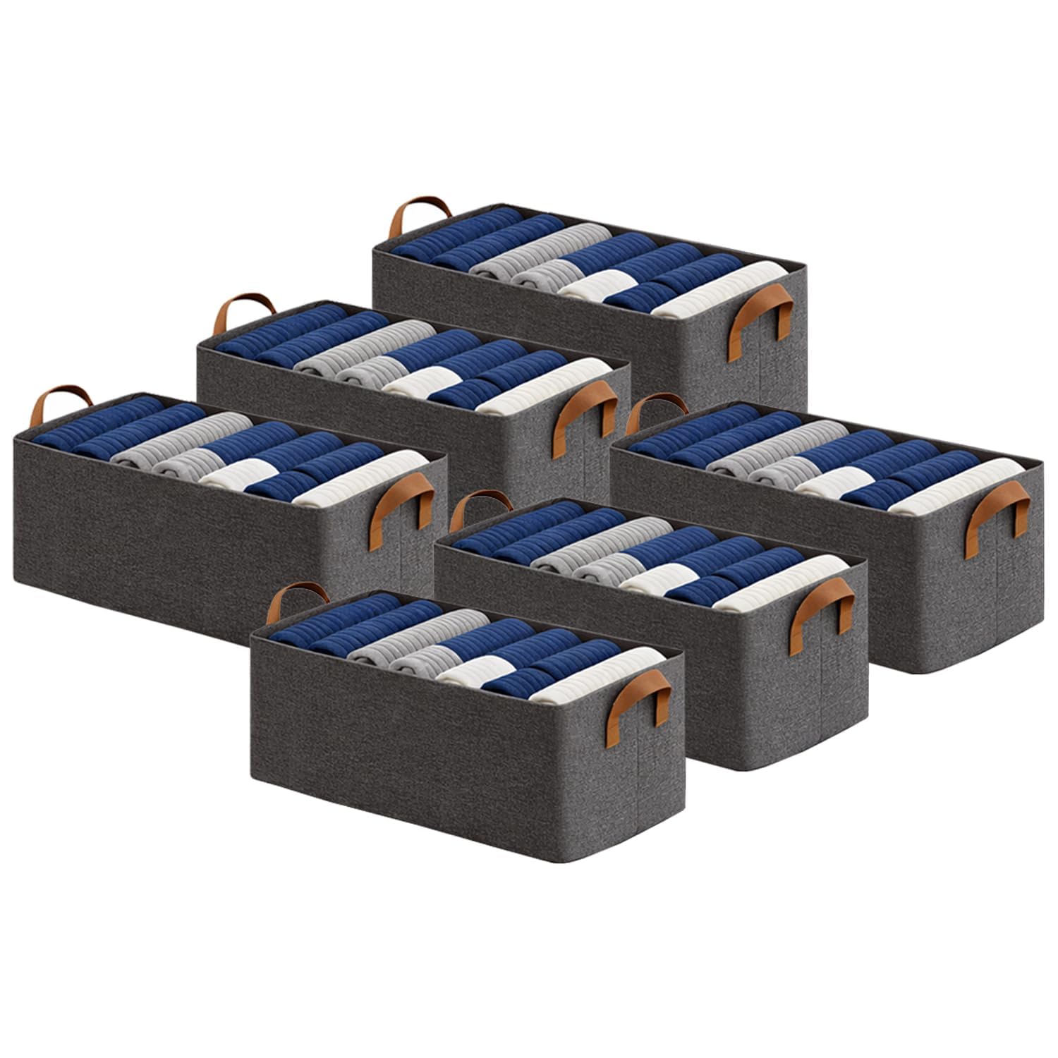Rectangle Storage Baskets [Grey], Heavy Duty & Premium Quality