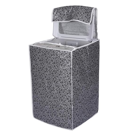DALUCI Waterproof & Dustproof Top Load Washing Machine Cover | Compatible with IFB 6.5 Kg - 7.5 Kg Fully Automatic | Black & Grey | 60 x 60 x 90 cm