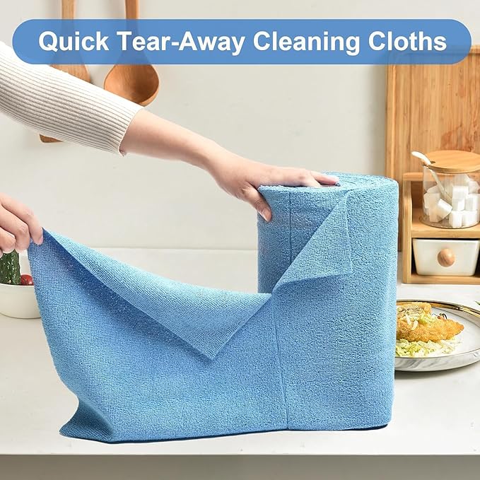Microfiber Kitchen Towel Roll (25x25 cm) - Reusable Cleaning Cloths