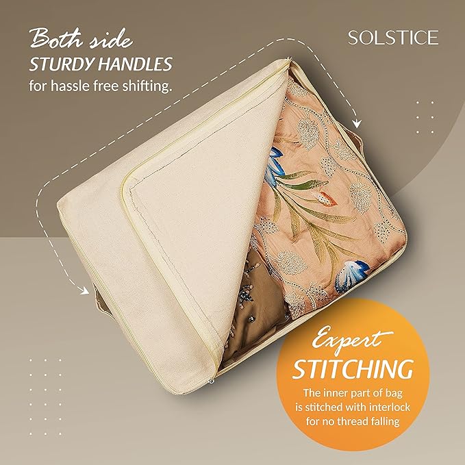 Daluci Cotton Canvas Clothes Storage Bags/Saree Covers