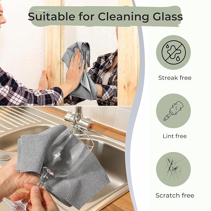 Microfiber Kitchen Towel Roll (25x25 cm) - Reusable Cleaning Cloths