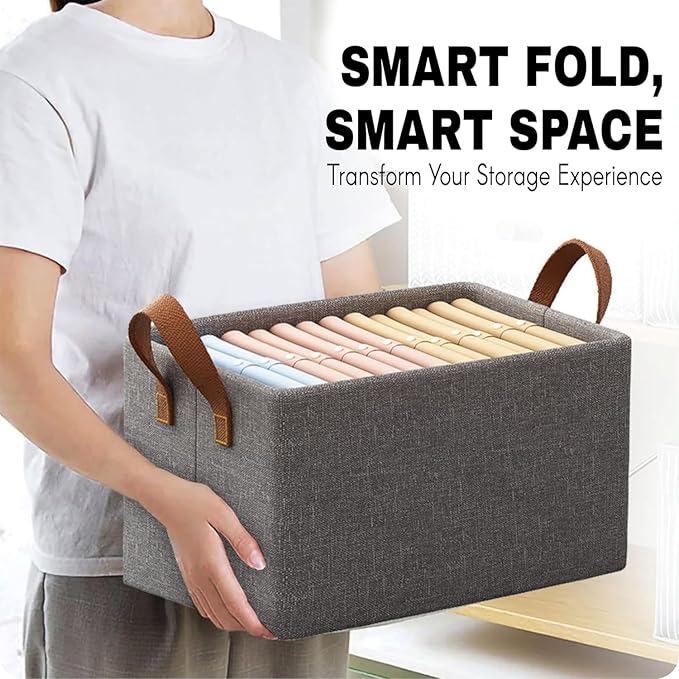 Rectangle Storage Baskets [Grey], Heavy Duty & Premium Quality