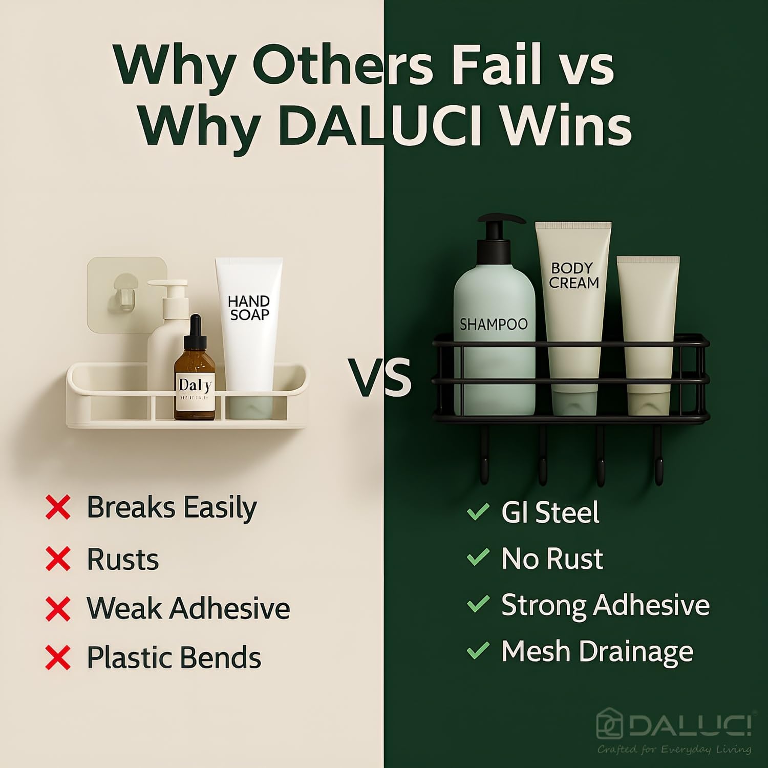 Self Adhesive Bathroom Shelf