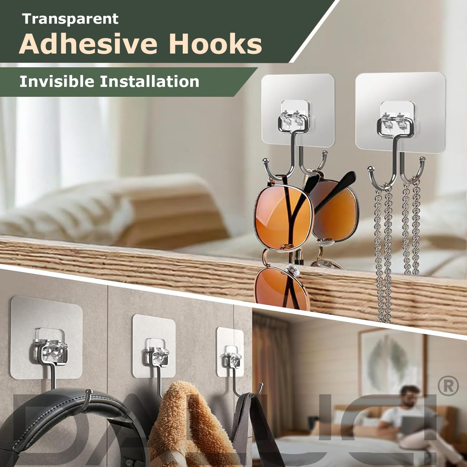 Long Hook / Big Hook- Transparent,Heavy Duty & Premium Quality.