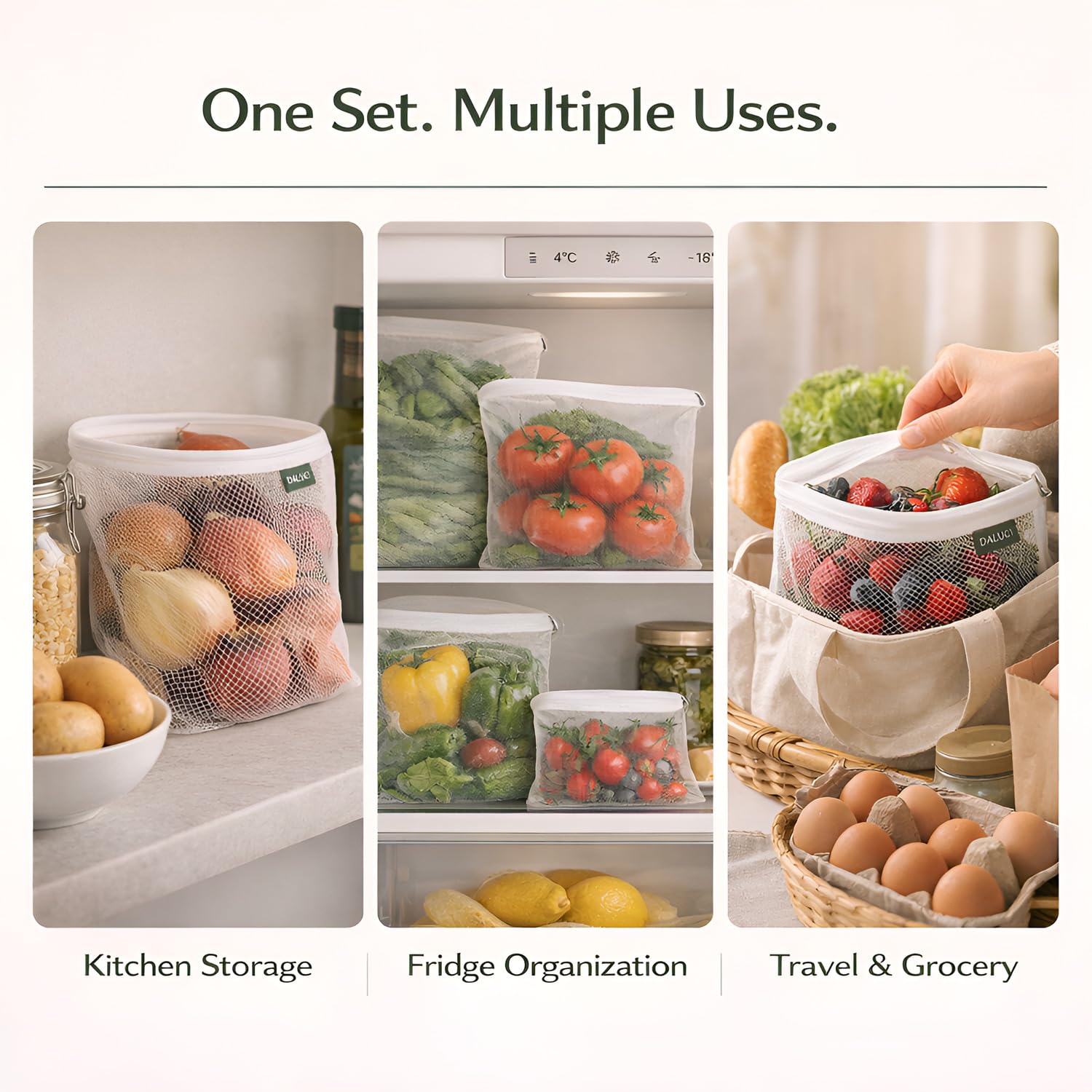Reusable Fridge Storage Bags