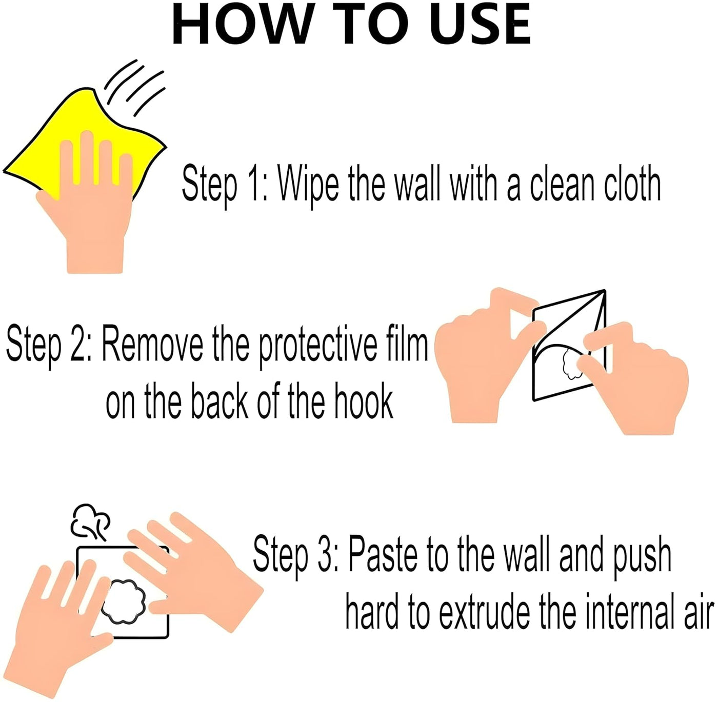 Adhesive Hooks for Hanging, Heavy Duty Wall Door Hooks.