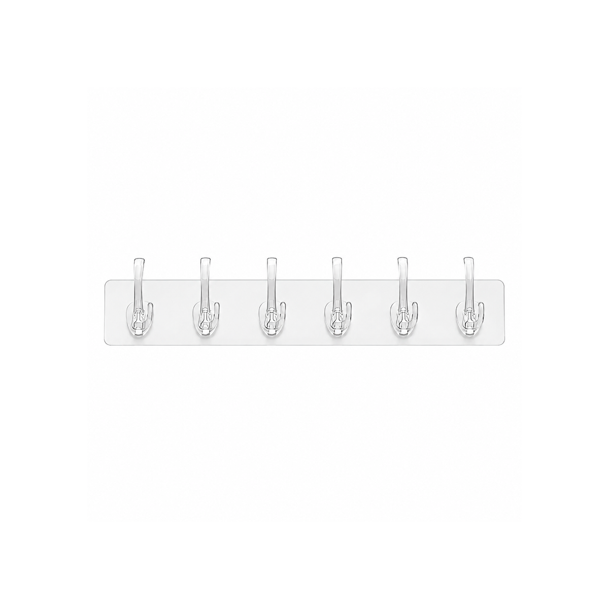 6-in-1 Adhesive Hook Strip - No Drill Multi-Hook Wall Organizer