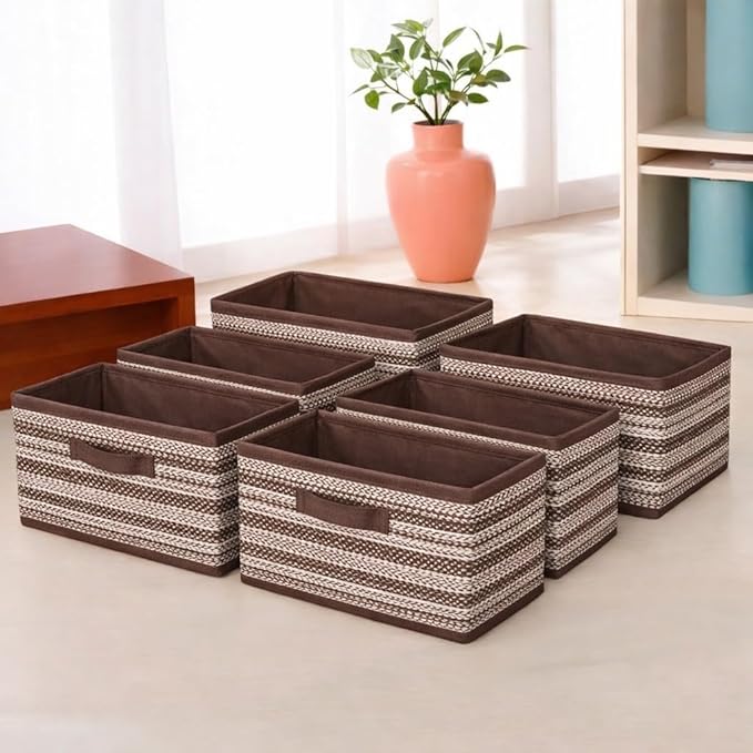 Foldable Wardrobe Organizer Storage Box (Pack of 6).