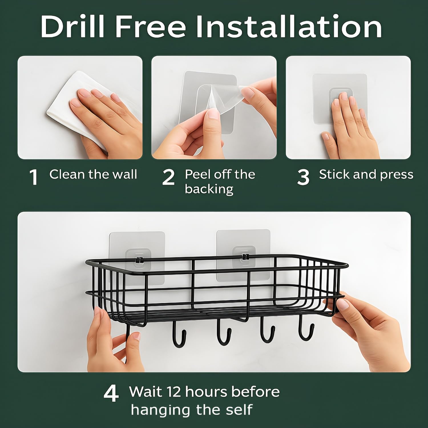 Self Adhesive Bathroom Shelf