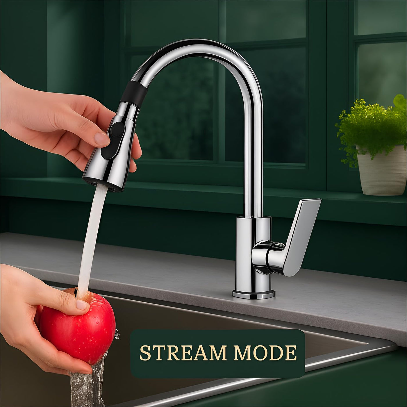 DALUCI Flexible Kitchen Faucet Extender – 360° Rotatable Sink Sprayer with 3 Spray Modes