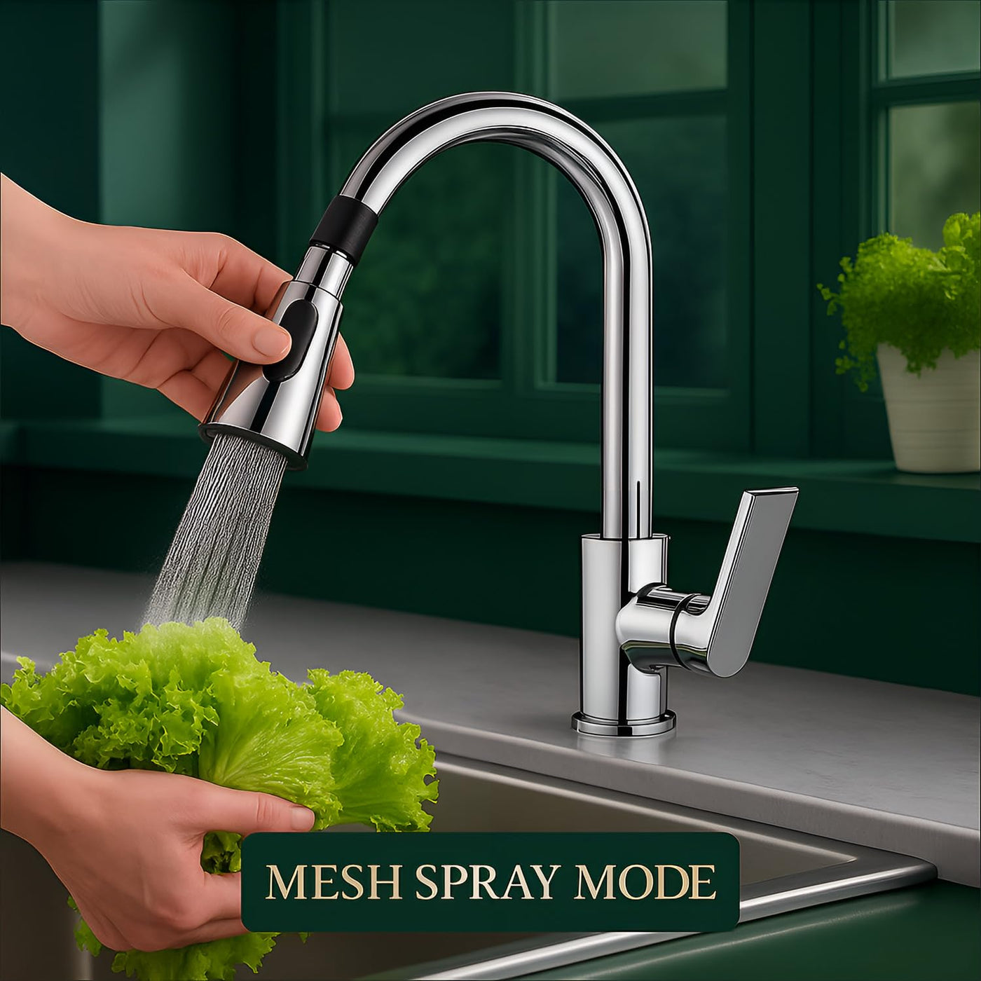 DALUCI Flexible Kitchen Faucet Extender – 360° Rotatable Sink Sprayer with 3 Spray Modes