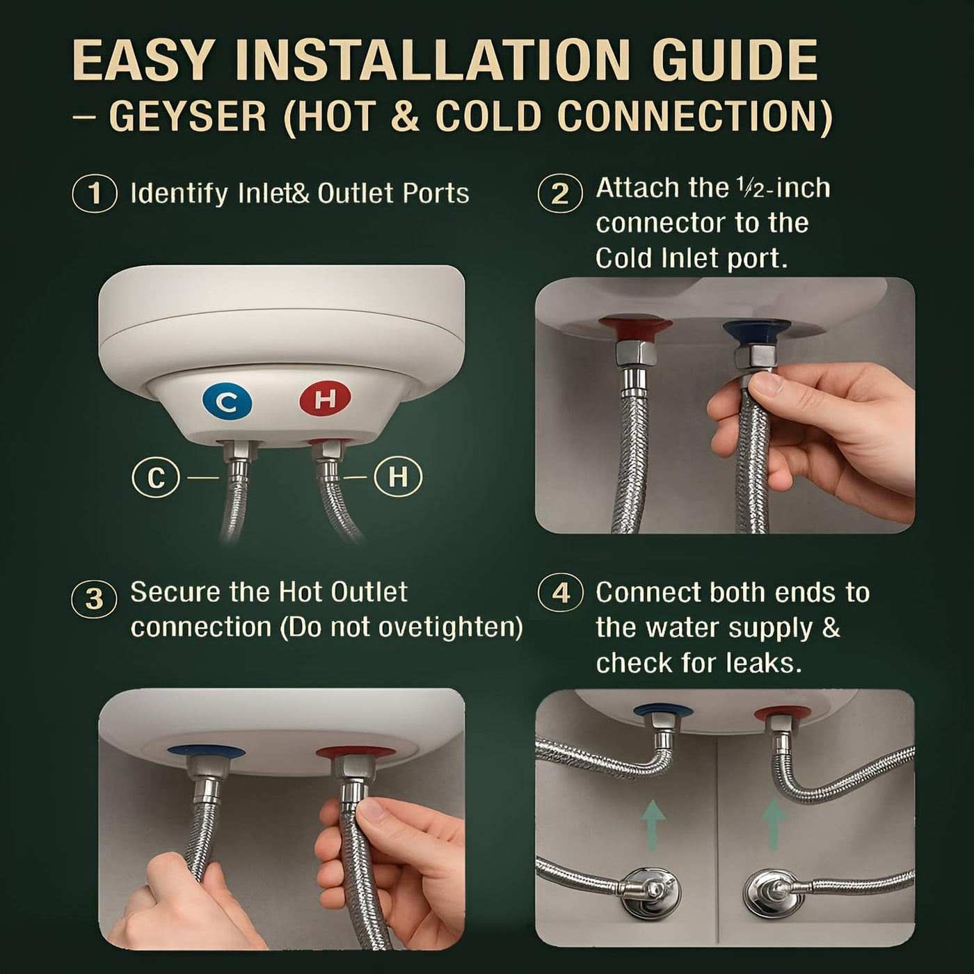 Geyser Connection Pipe 24 Inch – Heavy Duty