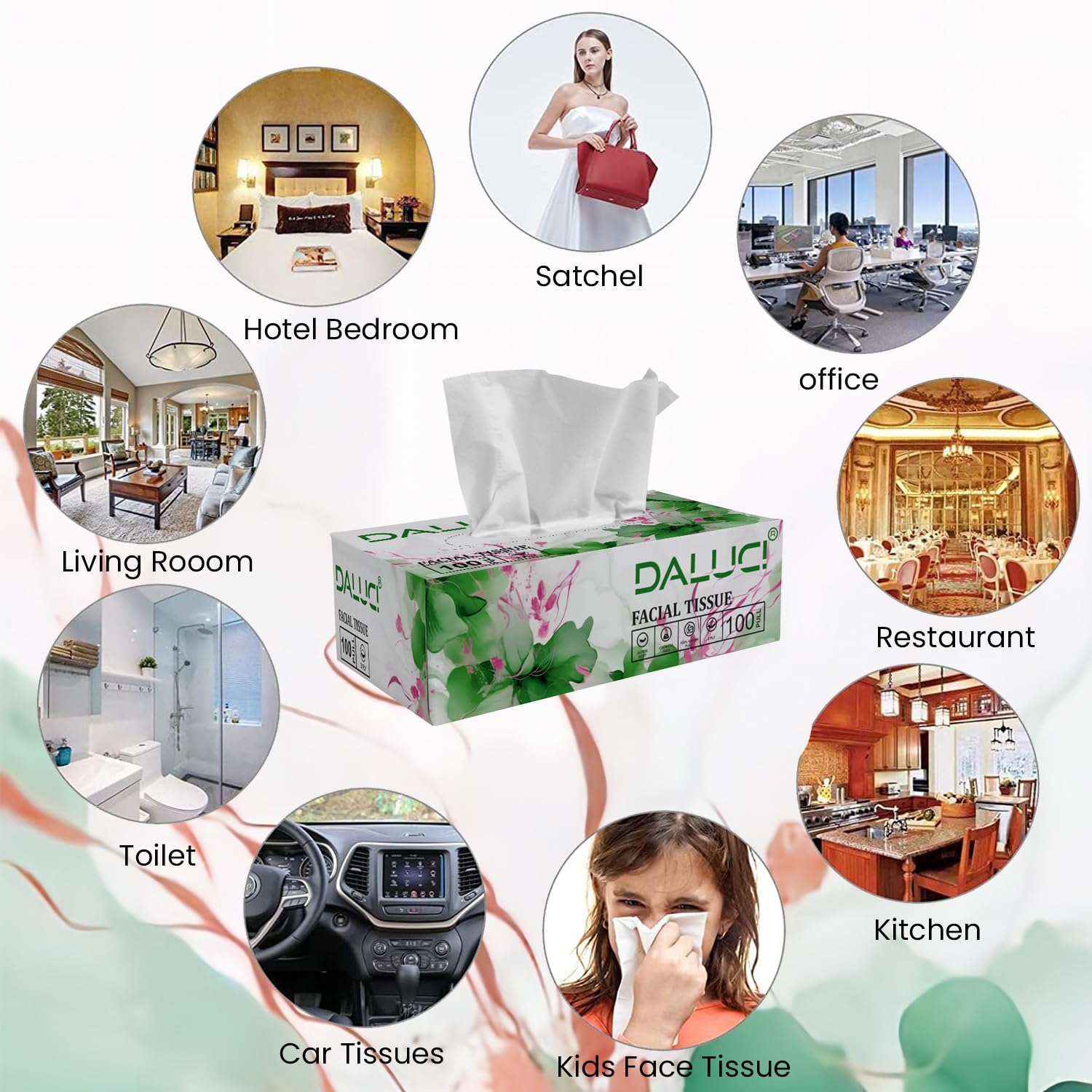 DALUCI 2 प्लाई फेशियल टिशू बॉक्स कार टिशू