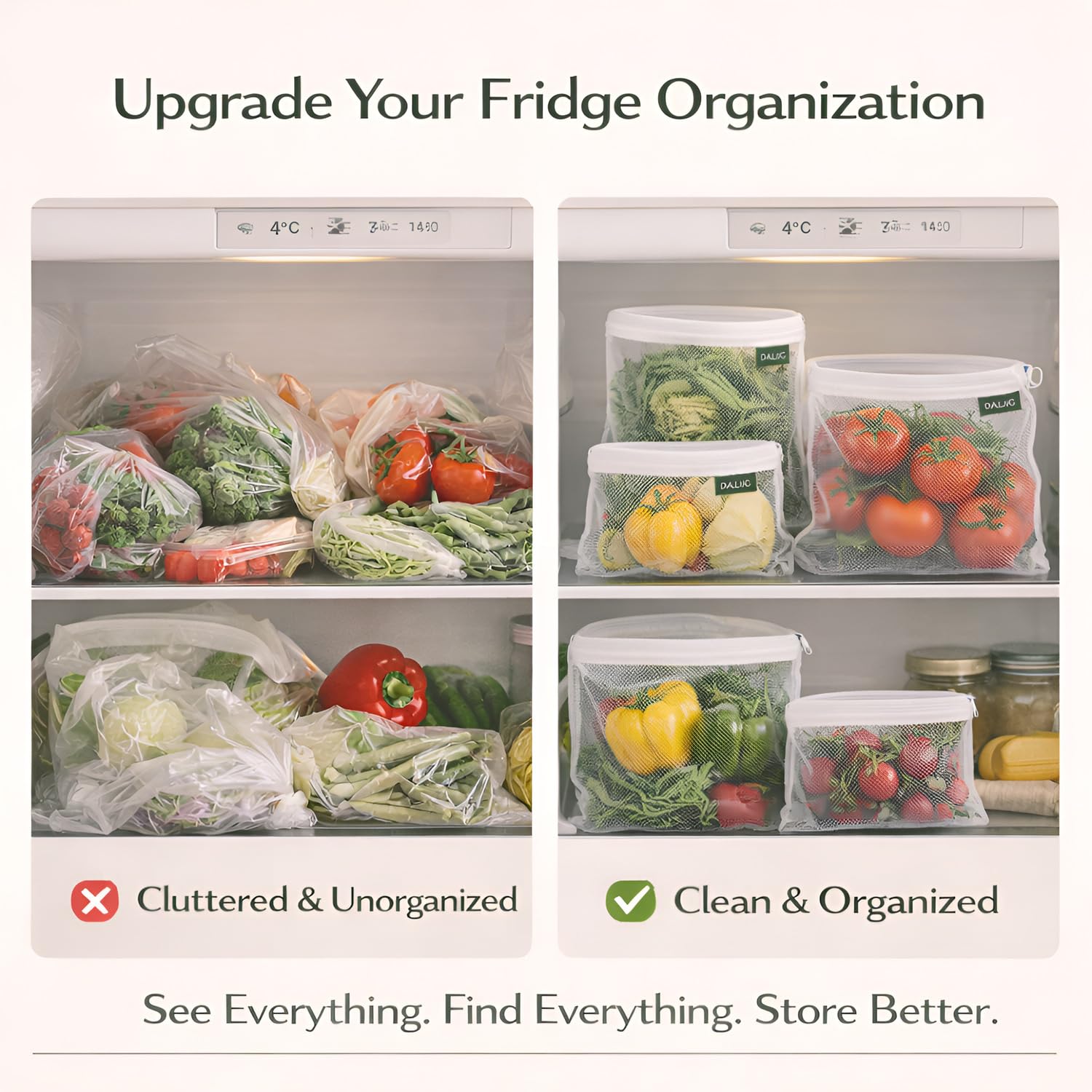 Reusable Fridge Storage Bags