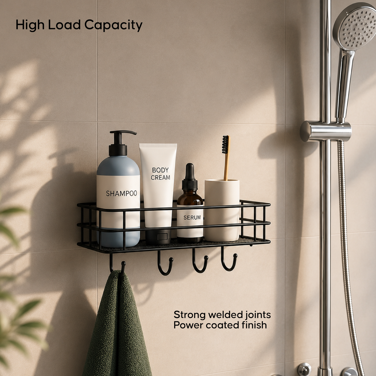 Self-Adhesive Bathroom Shelf - No Drill Wall Mount Storage Rack