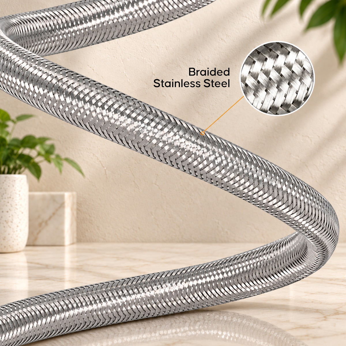 Geyser Connection Pipe - 24 Inch Flexible Hot Water Hose