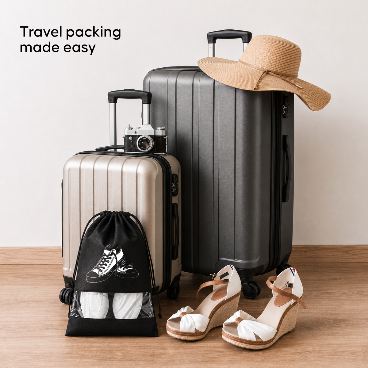 Non-Woven Shoe Storage Bags - Travel & Wardrobe Shoe Organizer