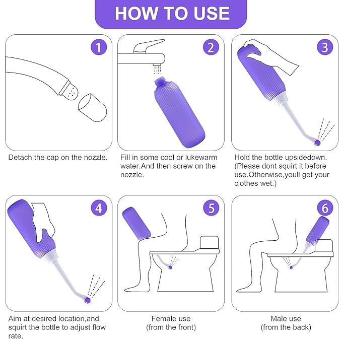 Portable Bidet Spray for Toilet – Handheld Retractable Jet Sprayer with Anti-Slip Bottle & Angled Nozzle | Travel-Friendly Personal Hygiene Cleaner with Carry Bag (Multicolor)