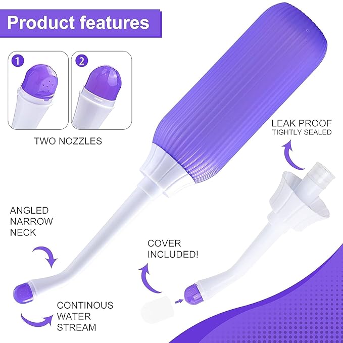 Portable Bidet Spray for Toilet – Handheld Retractable Jet Sprayer with Anti-Slip Bottle & Angled Nozzle | Travel-Friendly Personal Hygiene Cleaner with Carry Bag (Multicolor)