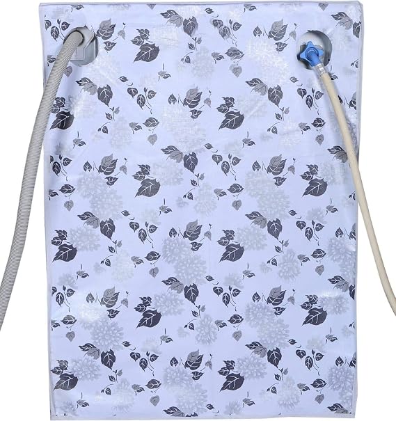 DALUCI Washing Machine Cover Front Load – Suitable for Bosch 6.5 Kg,7 Kg, 7.5 Kg, 8 Kg, 8.5 Kg & 9 Kg Front Load Models – Waterproof & Dustproof Protective Cover (Half White & Grey, 63Cmsx63Cmsx81Cms)