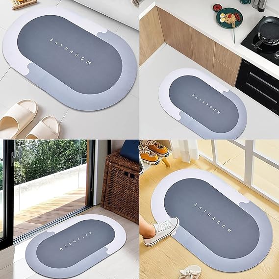 DALUCI 2 Pcs Bath Mats | Door Mats for Home | Bathroom Mat | Anti Skid Mat for Bathroom Floor Super Absorbent Soft Carpet, Quick Dry Dirt Barrier for Home Office Kitchen Multicolor 40 * 60 cm
