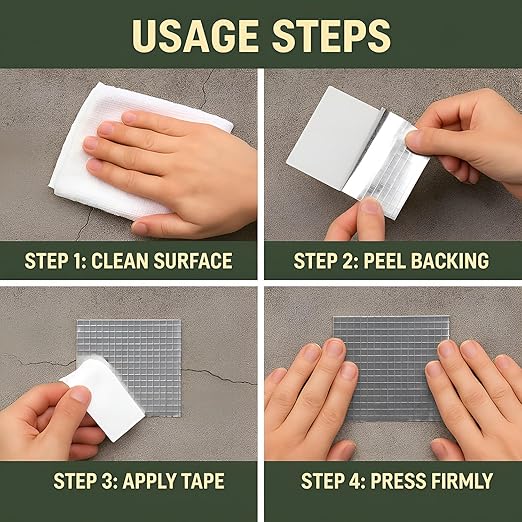 Super Strong Waterproof Butyl Tape for Leakage Repair – Self Adhesive Heavy Duty Aluminum Foil Tape for Roof Waterproofing
